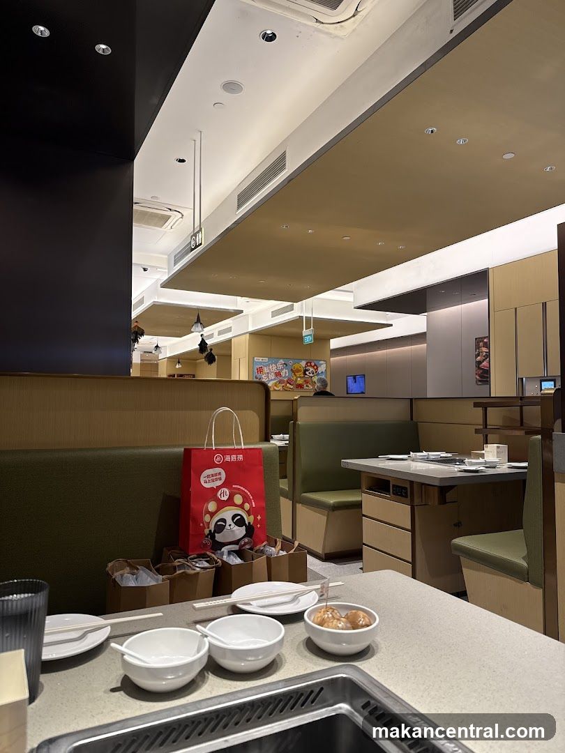 Restaurant Dining Area with Takeaway Bag