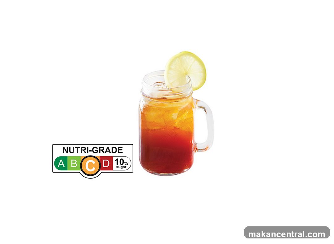 Iced Tea with Lemon and Nutri-Grade Label