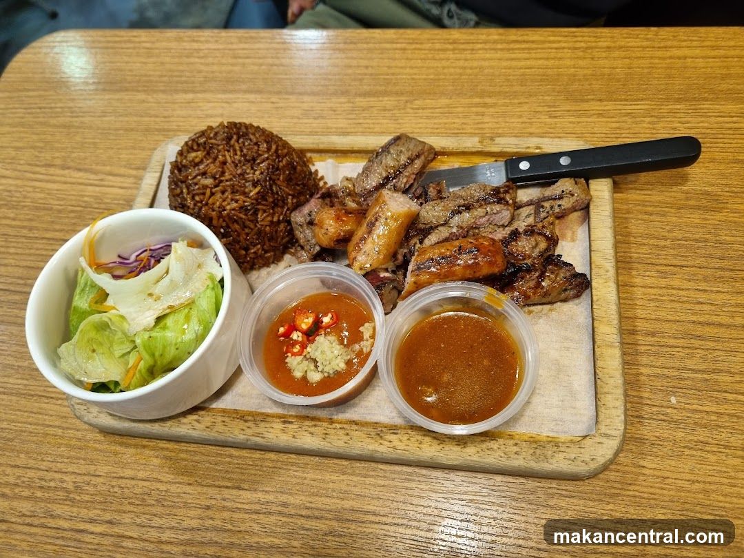 Meat Platter with Rice and Salad