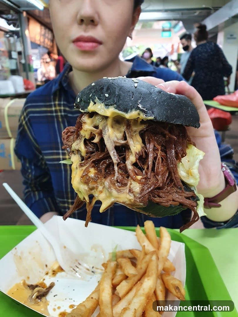 Pulled Beef Burger and Fries