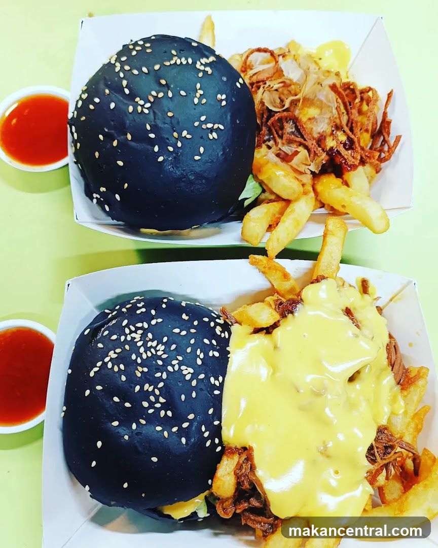 Black Burgers and Fries