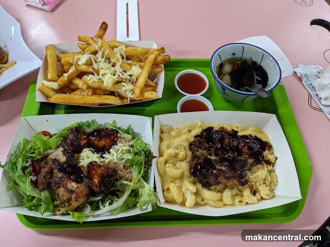 Meal Tray with Fries, Salad, and Macaroni and Cheese