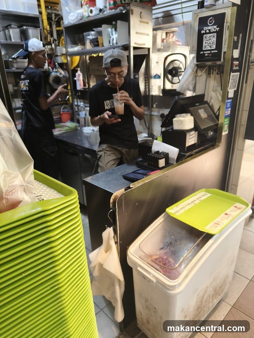 Staff preparing drinks at a counter
