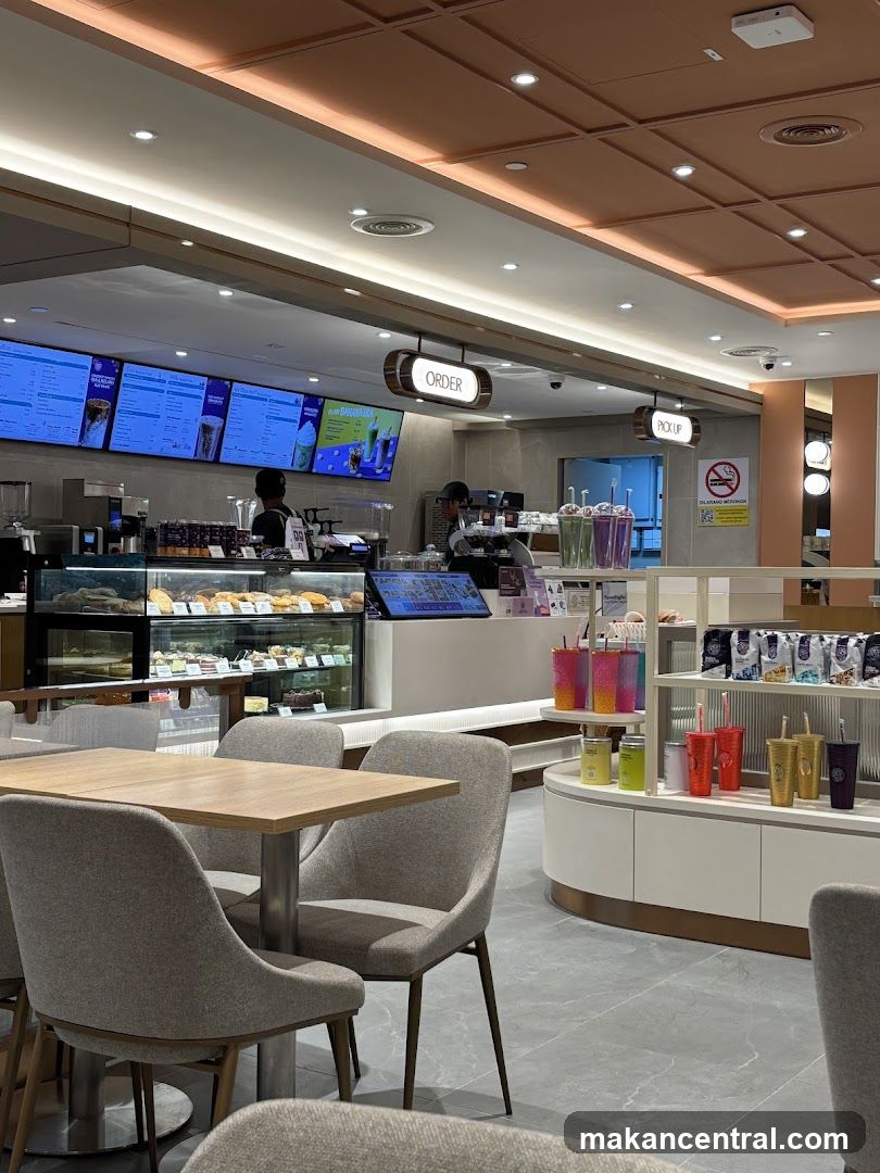 Cafe Interior with Order and Pickup Stations