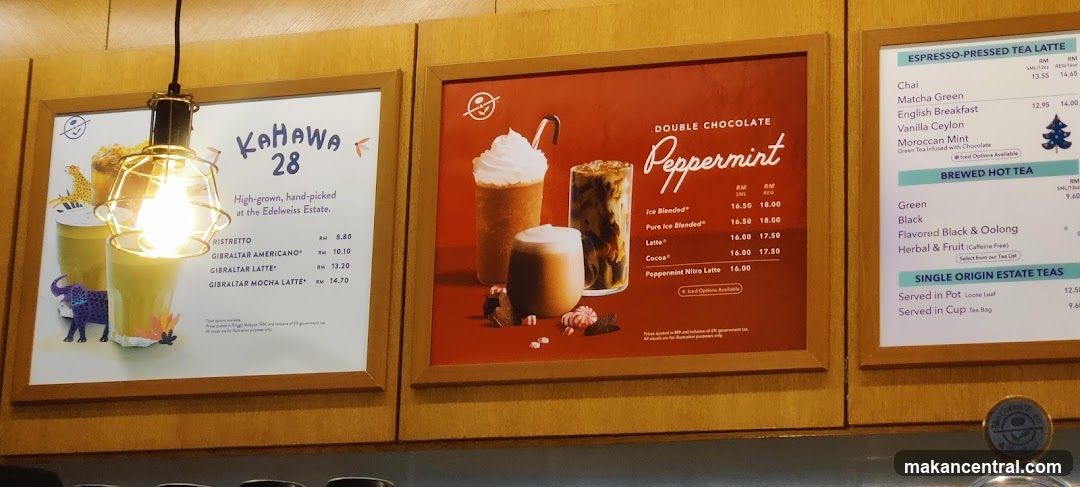 The Coffee Bean & Tea Leaf Menu