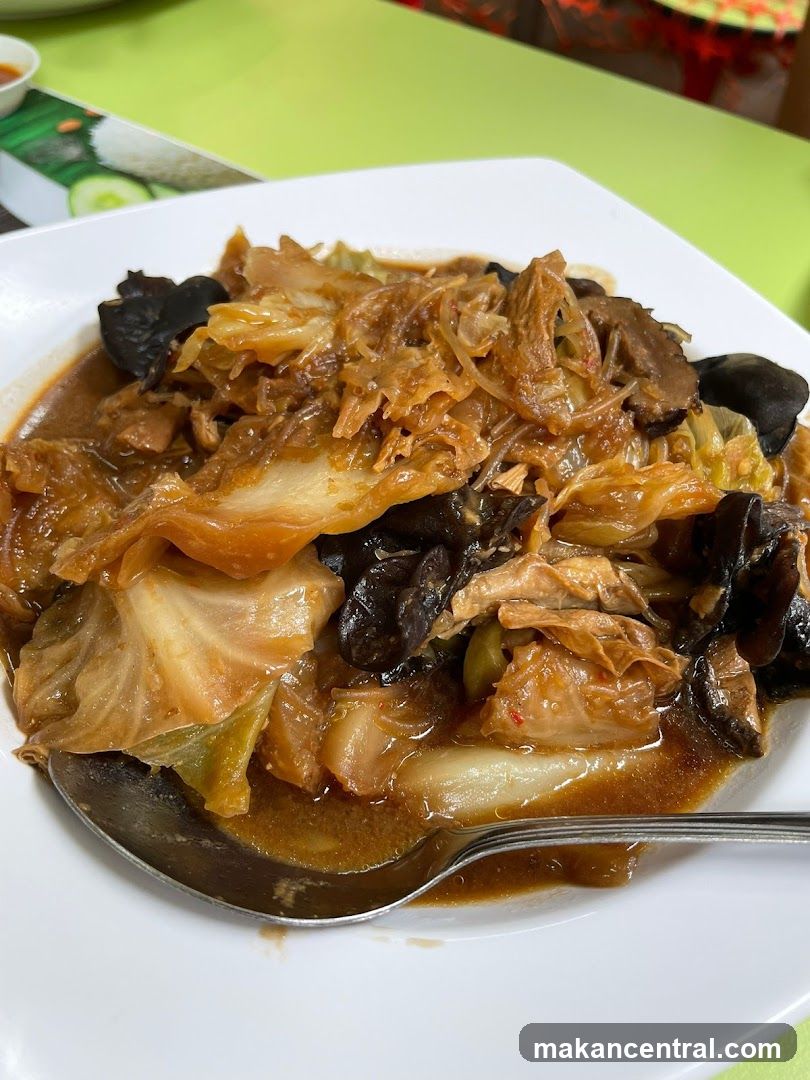 Braised Cabbage with Mushrooms and Tofu Skin