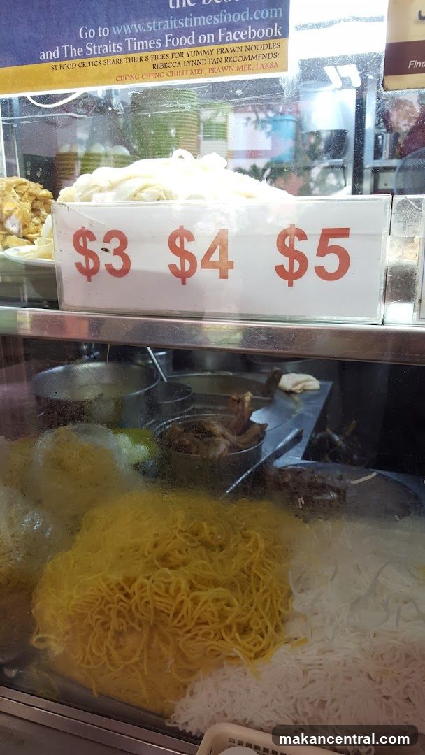 Food stall display with prices