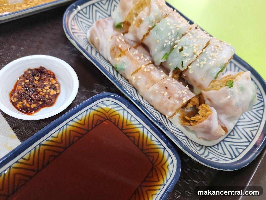Cheung Fun with Chili and Soy Sauce