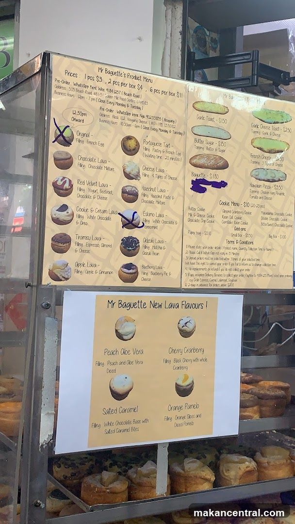 Mr Baguette's Product Menu
