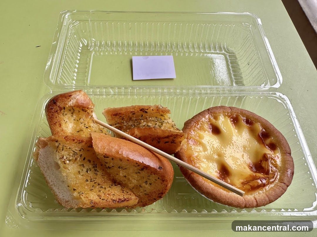 Garlic Bread and Egg Tart
