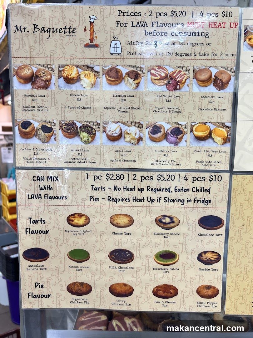 Mr. Baguette Menu