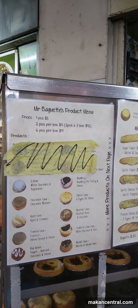 Mr Baguette's Product Menu
