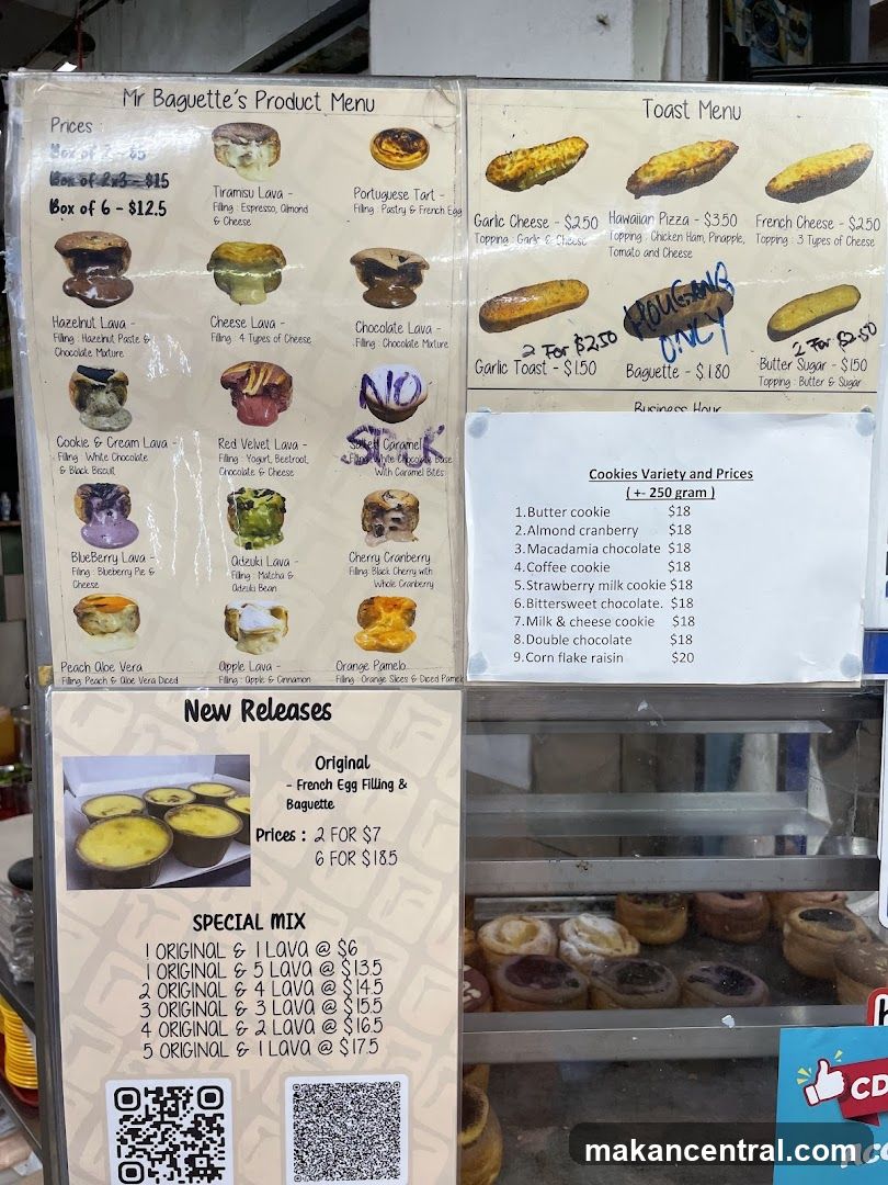 Mr Baguette's Product Menu