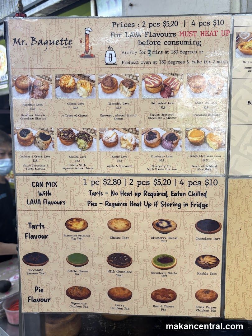 Mr. Baguette Menu