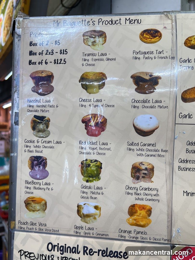 Mr Baguette's Product Menu