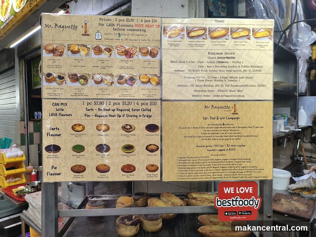 Mr. Baguette Menu