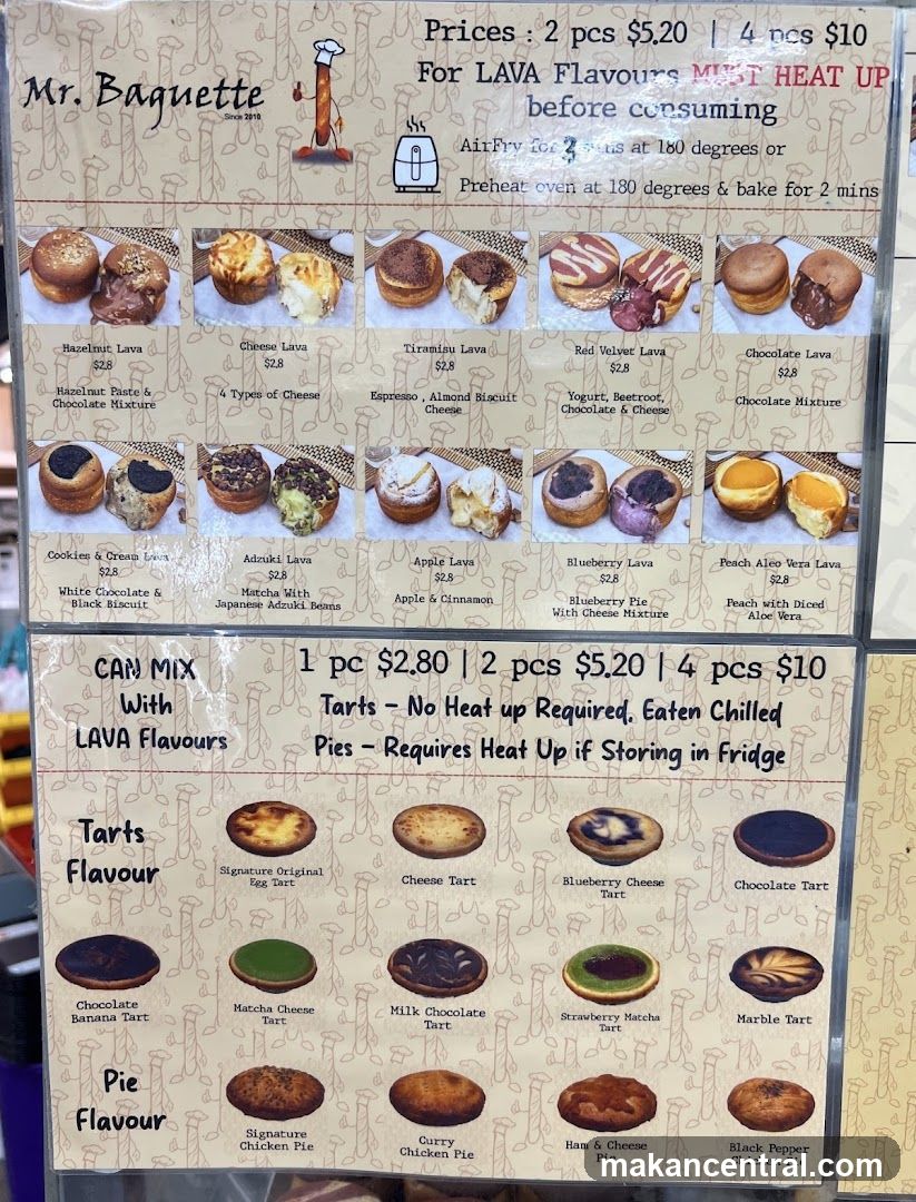 Mr. Baguette Menu
