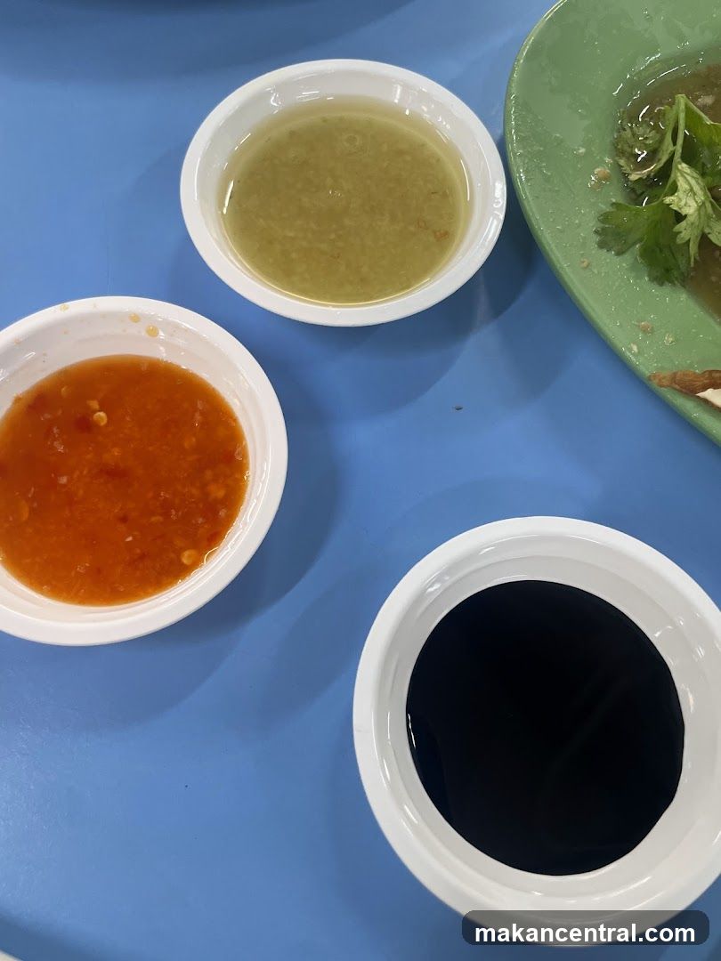 Condiments on a Blue Table