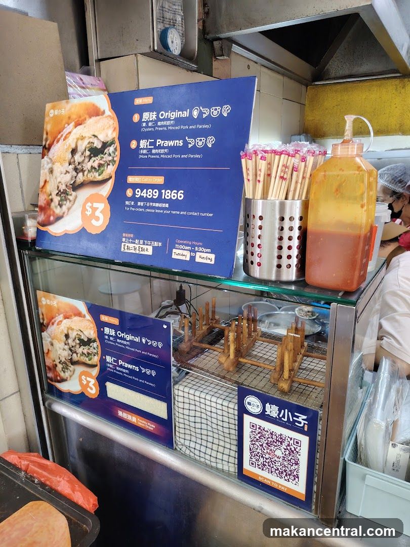 Food stall menu and display