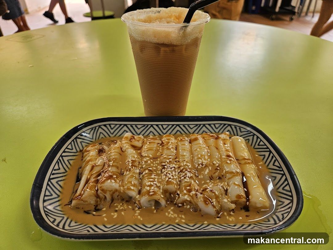 Chee Cheong Fun with Iced Coffee