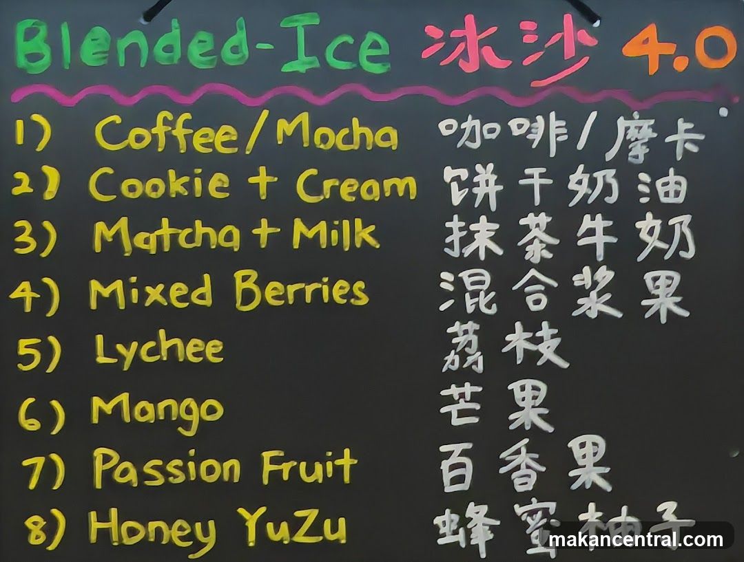 Blended-Ice Menu