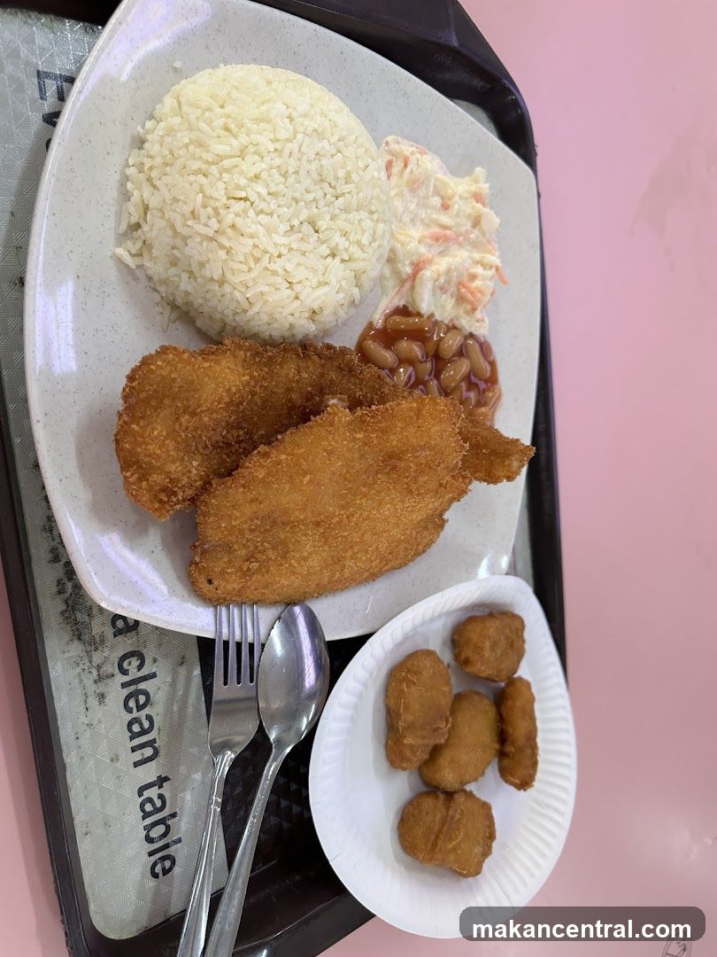 Fried Fish and Chicken Nuggets Meal