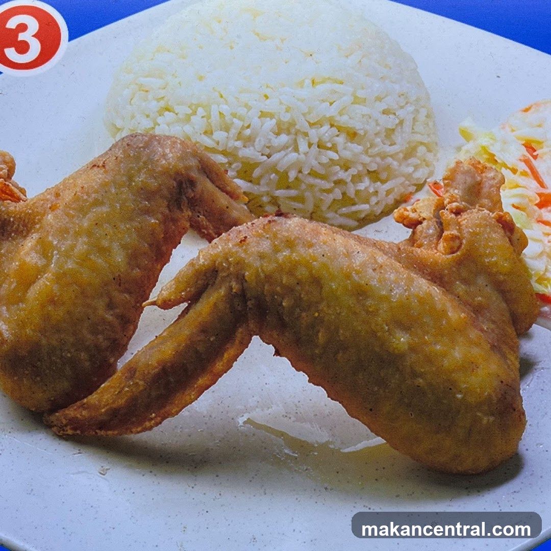 Fried Chicken Wings with Rice