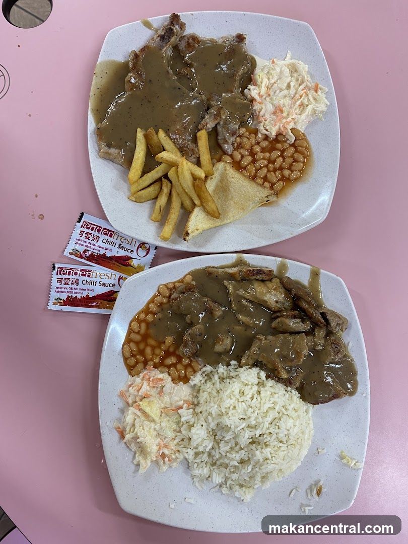 Two plates of western food