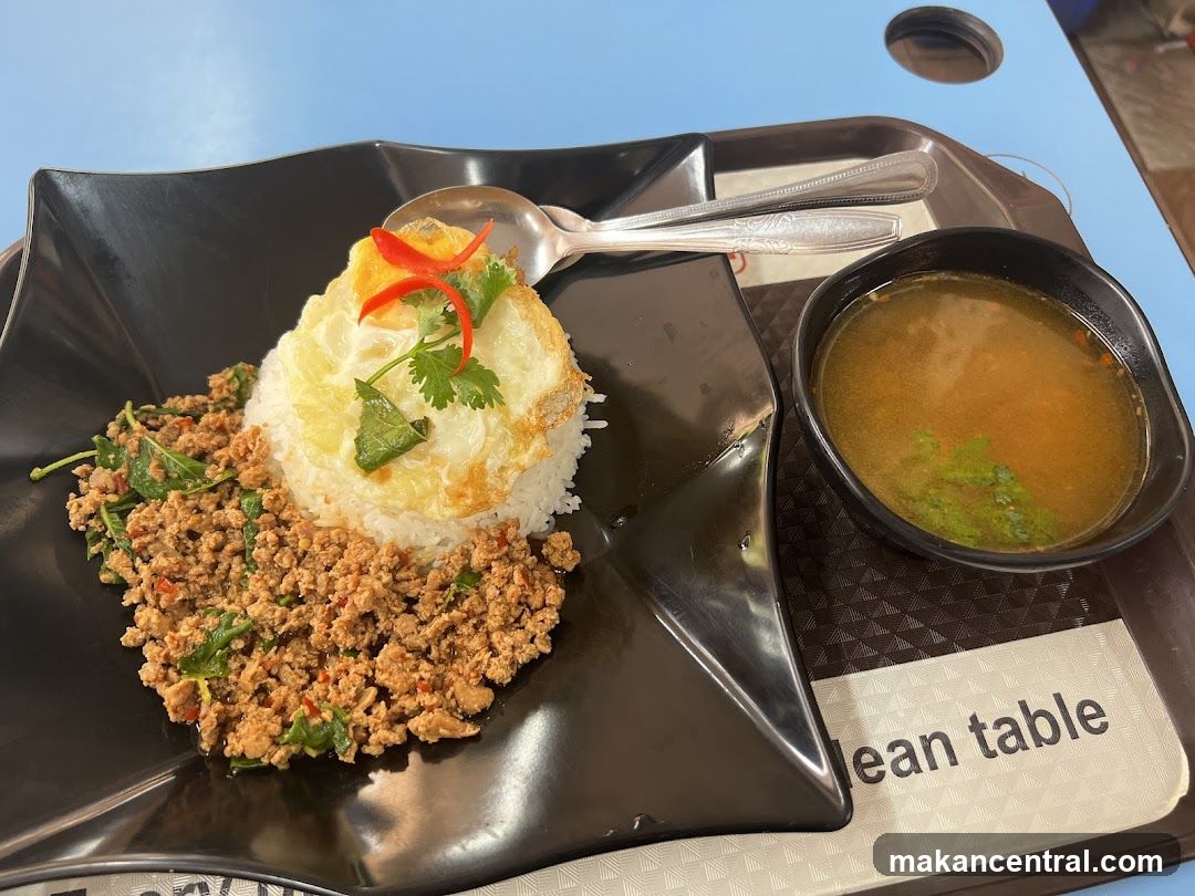 Thai Basil Stir-fry with Rice and Soup