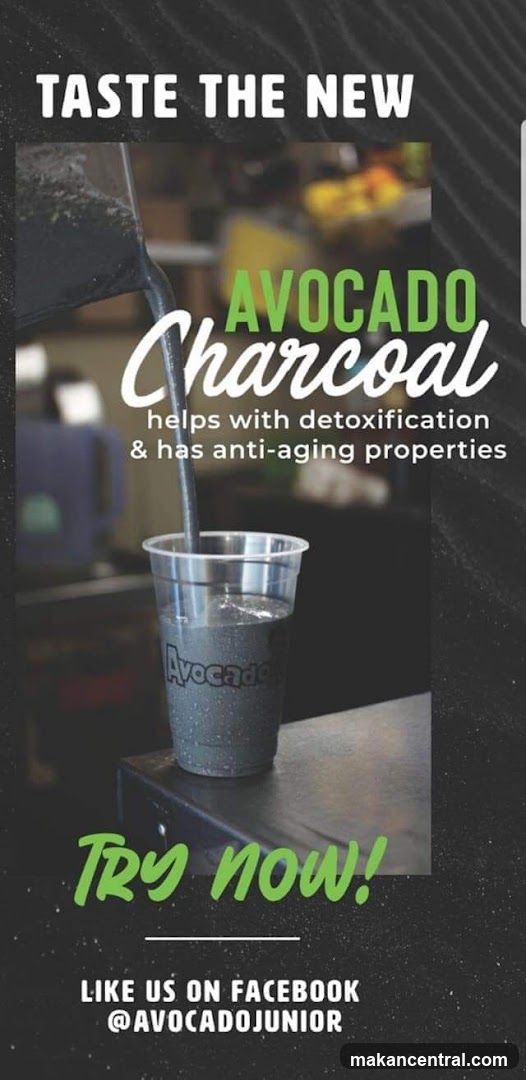 Avocado Charcoal Drink Advertisement