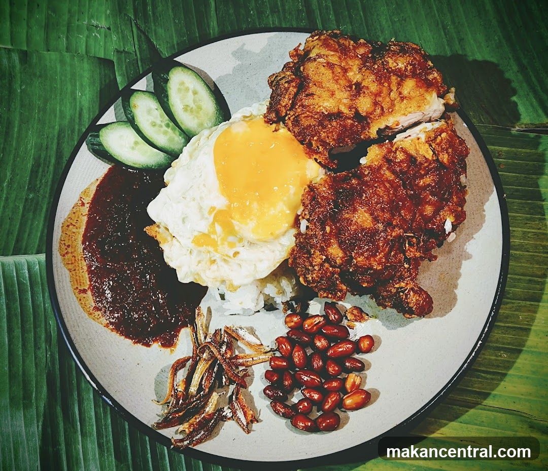 Nasi Lemak with Fried Chicken