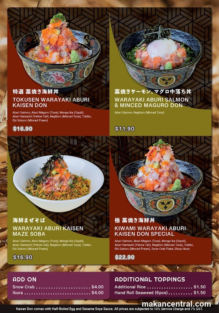 Kaisen Don Menu
