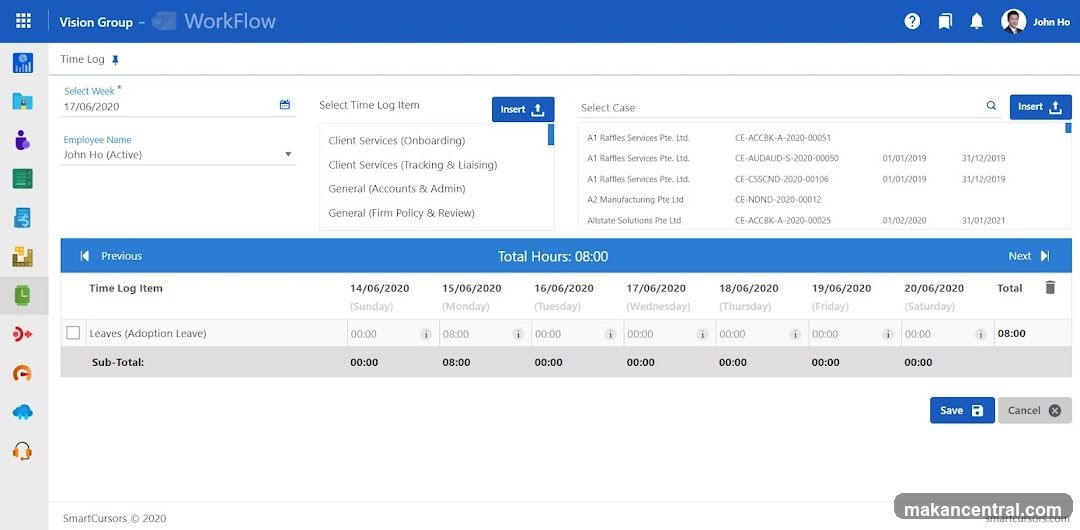 Time Log Workflow