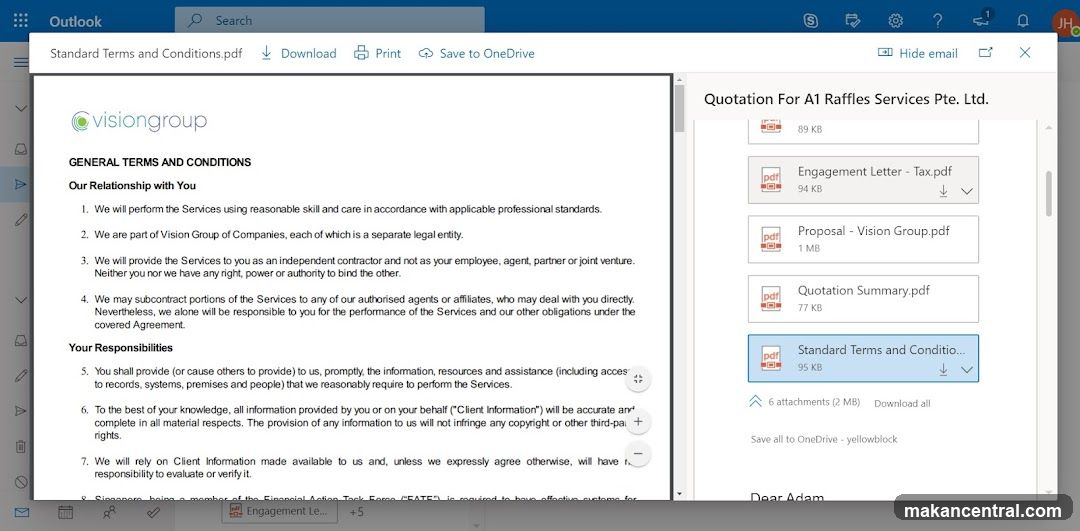 Standard Terms and Conditions Document
