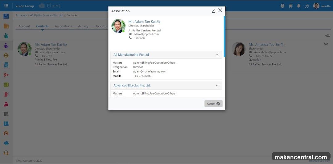 Contact Association Details
