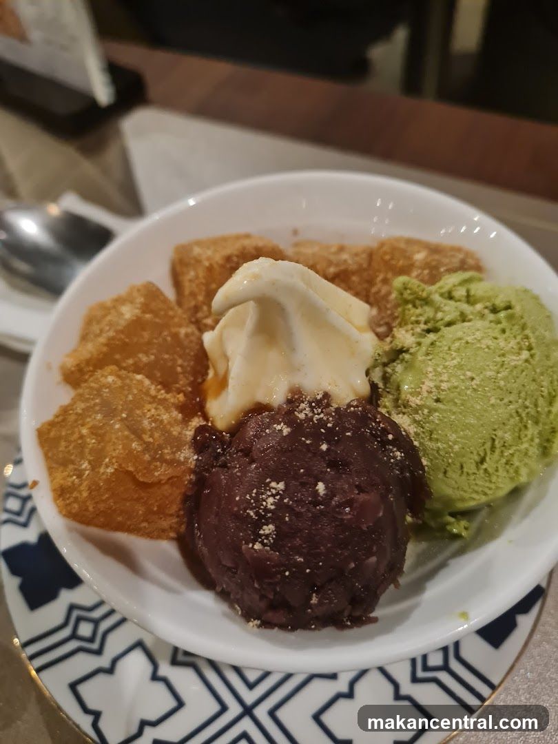 Dessert with Ice Cream and Mochi