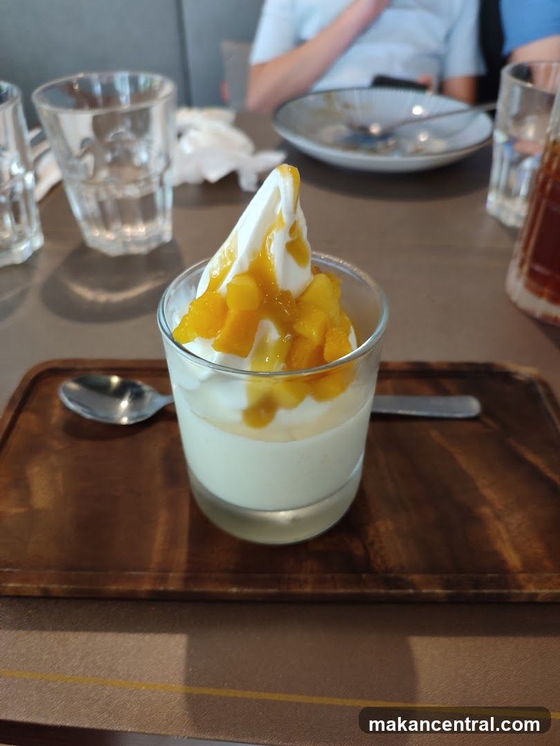 Dessert with Mango Topping