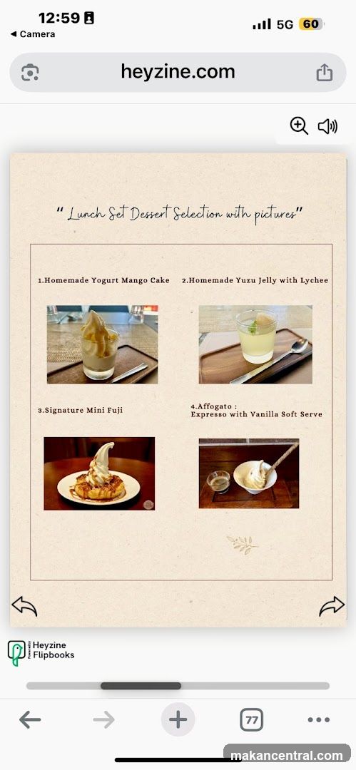 Lunch Set Dessert Selection