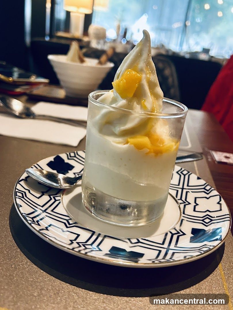 Dessert with Mango Topping
