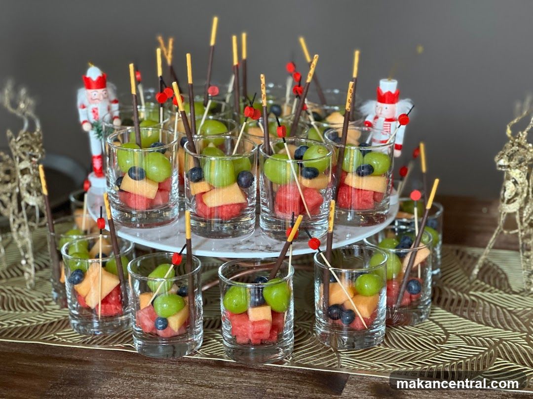 Fruit Cups with Chocolate Sticks