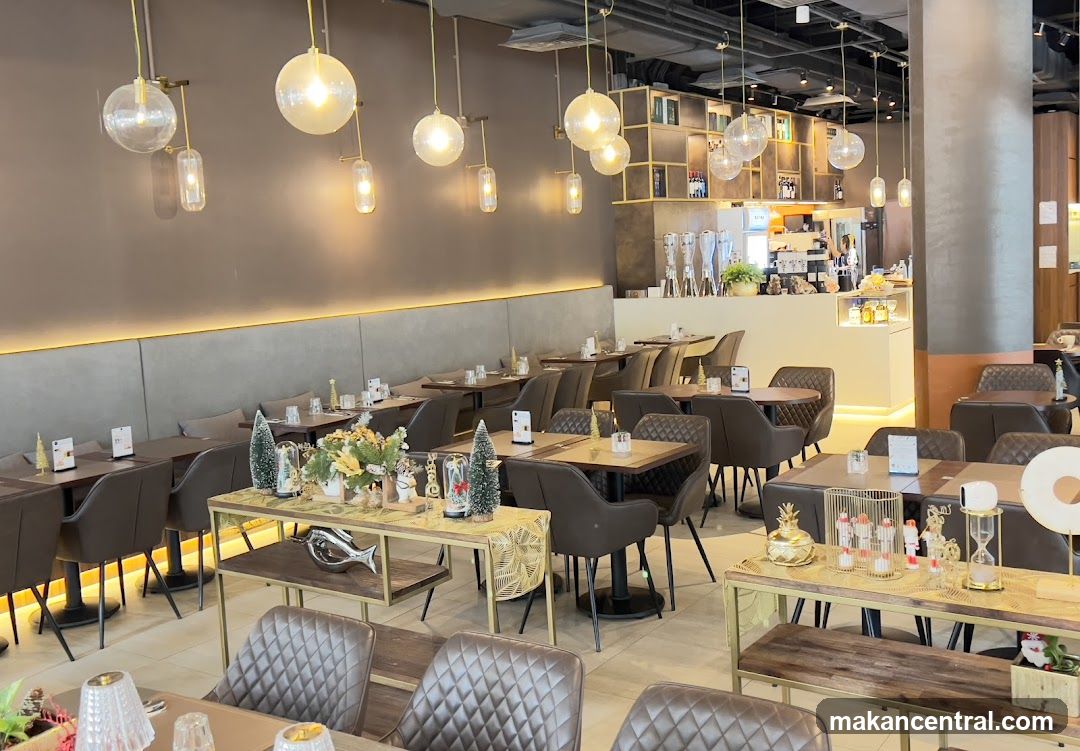 Restaurant Interior with Festive Decorations