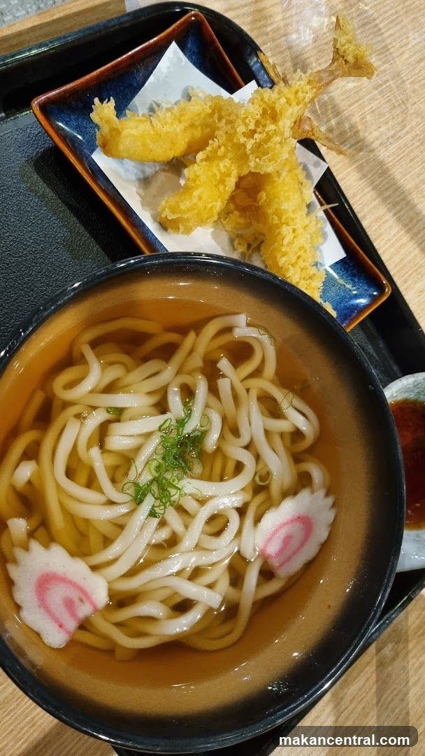 Udon Noodles with Tempura Shrimp