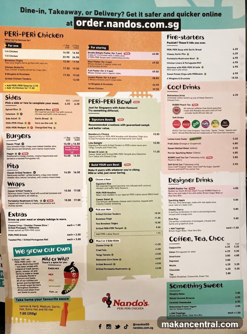 Nando's Peri-Peri Chicken Menu