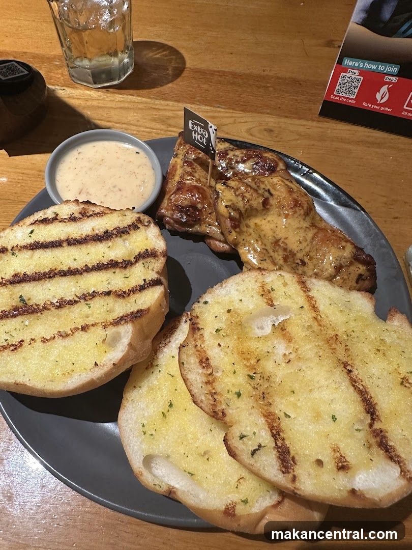 Grilled Chicken and Garlic Bread