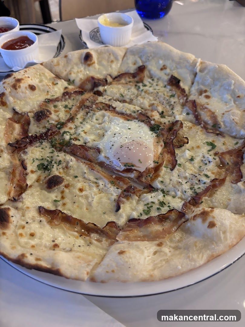 Pizza with Egg and Bacon