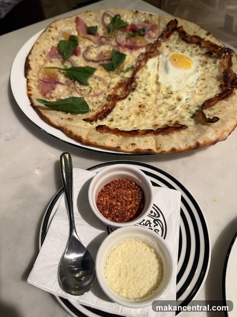 Pizza with Egg and Bacon