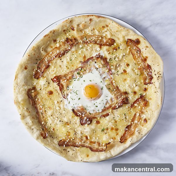 Pizza with Egg and Bacon