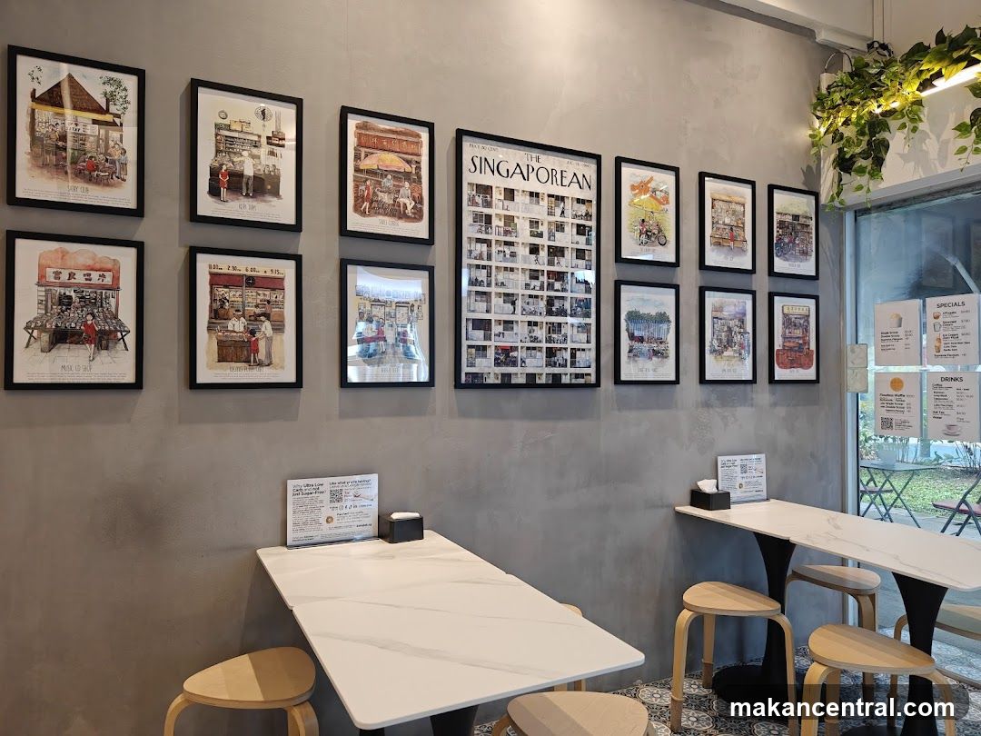 Cafe Interior with Artwork and Menu