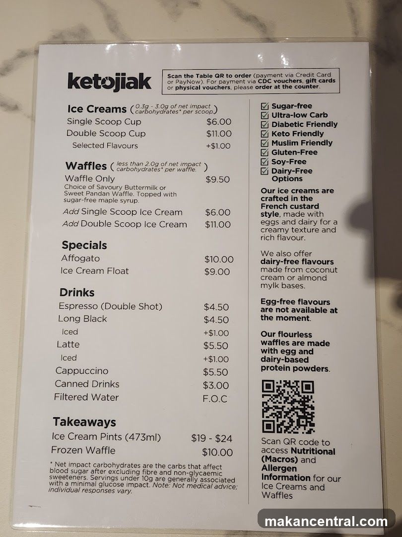 Ketojiak Menu