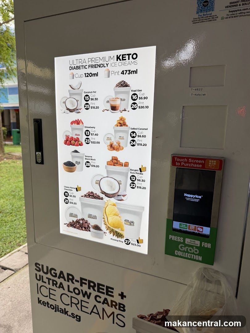 Keto Ice Cream Vending Machine Menu